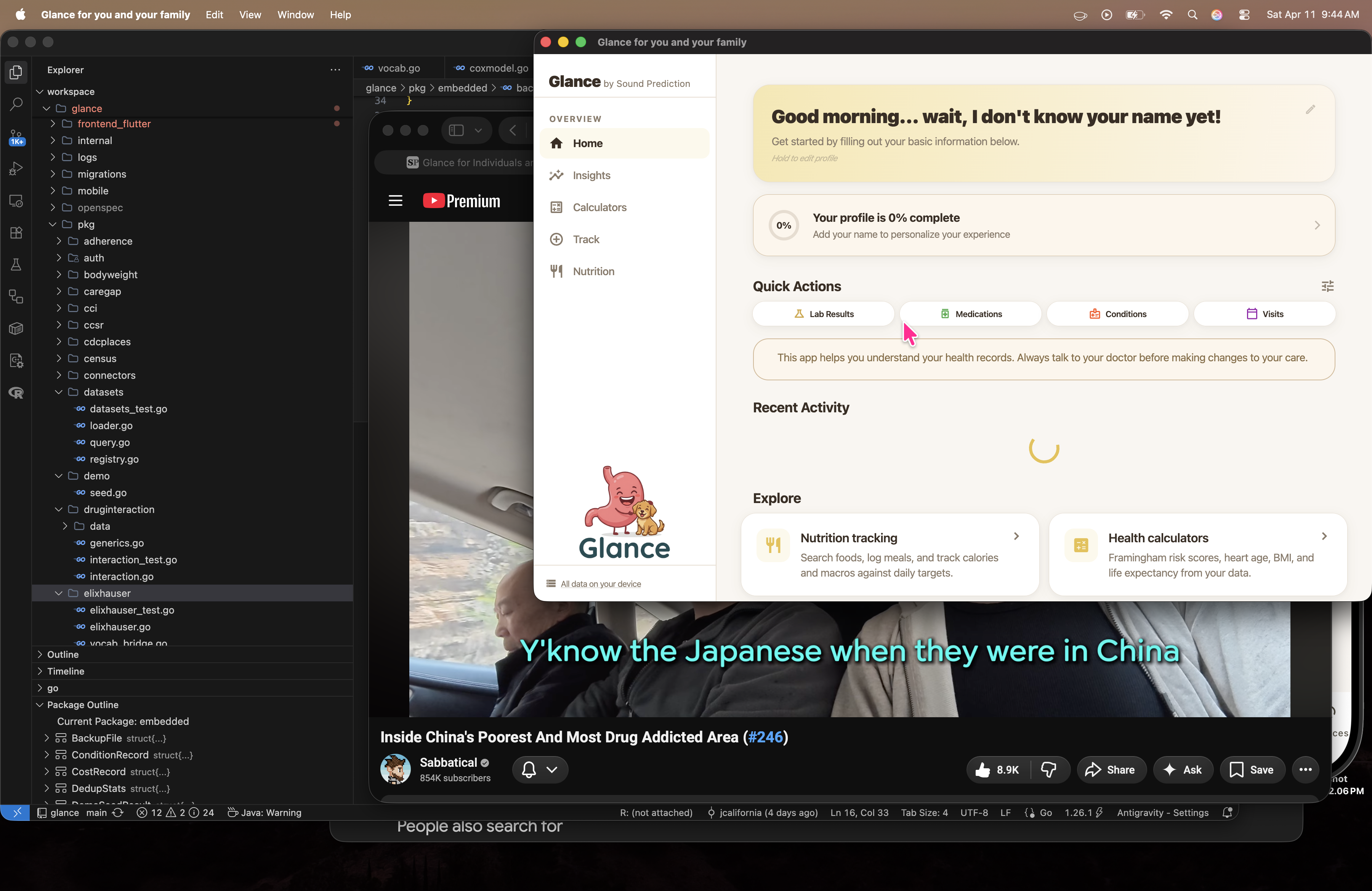 Sguardo desktop dashboard