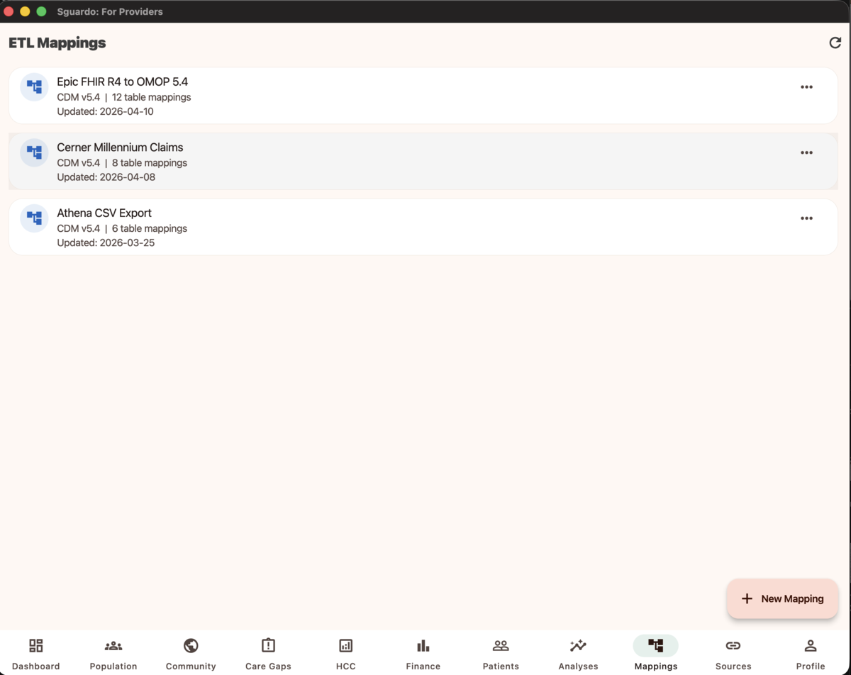 ETL Mappings interface