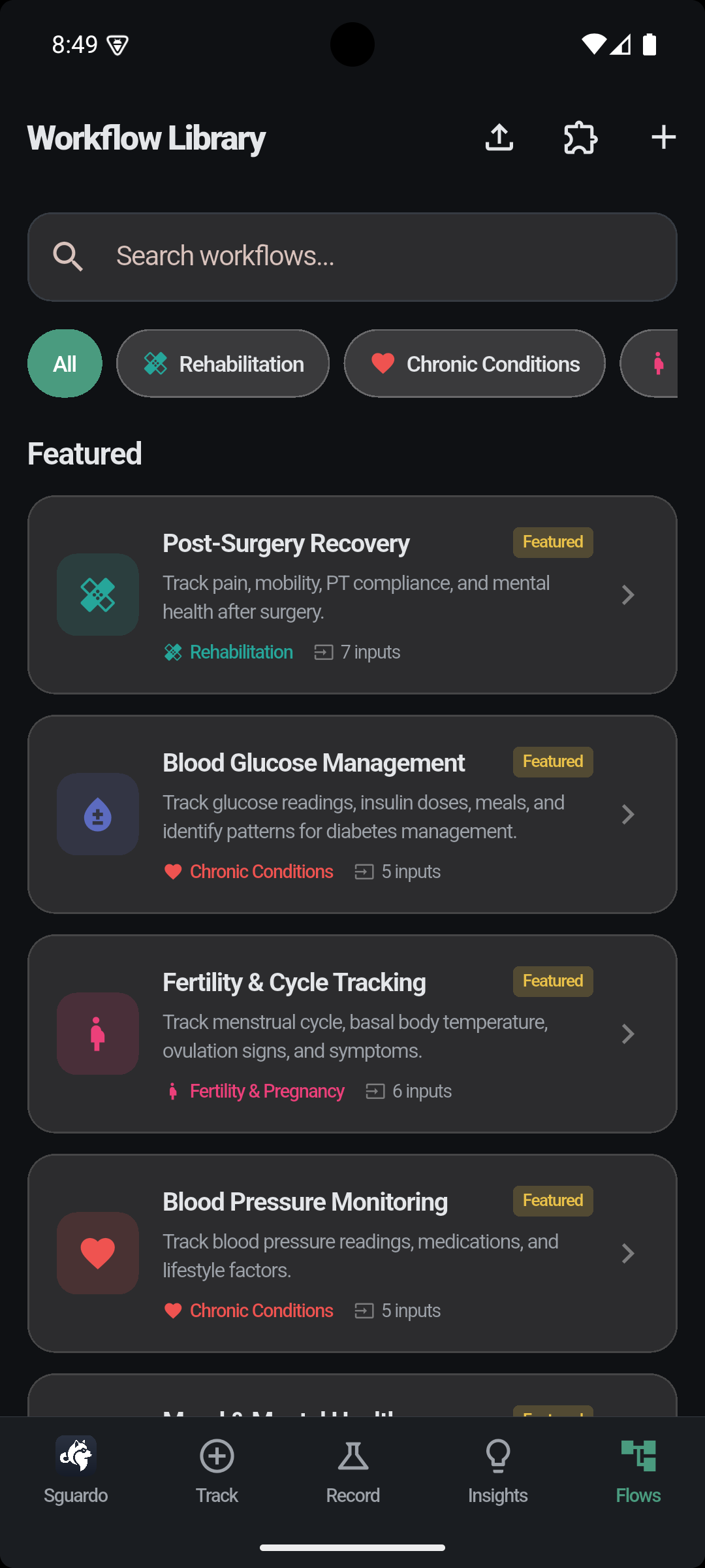 Sguardo Workflow Library